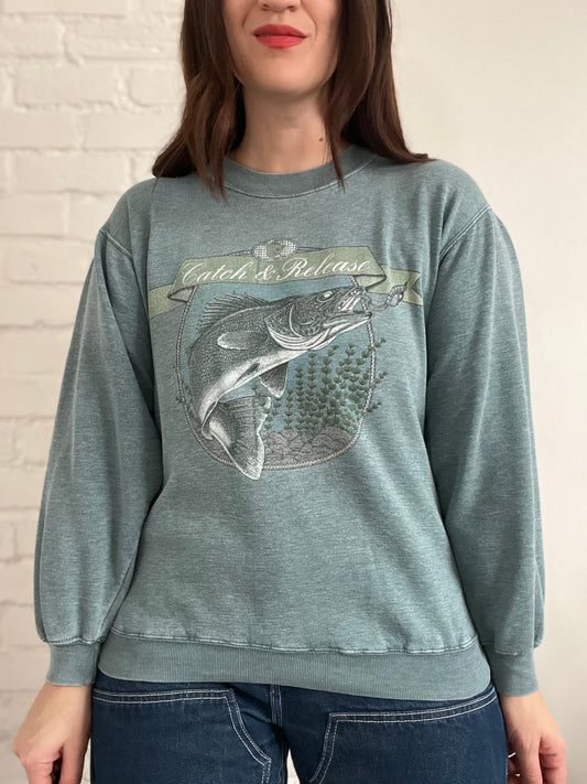 Catch & Release Fishing Crewneck - Size M