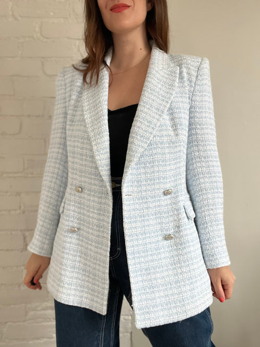 Textured Double Breasted Blazer - XL