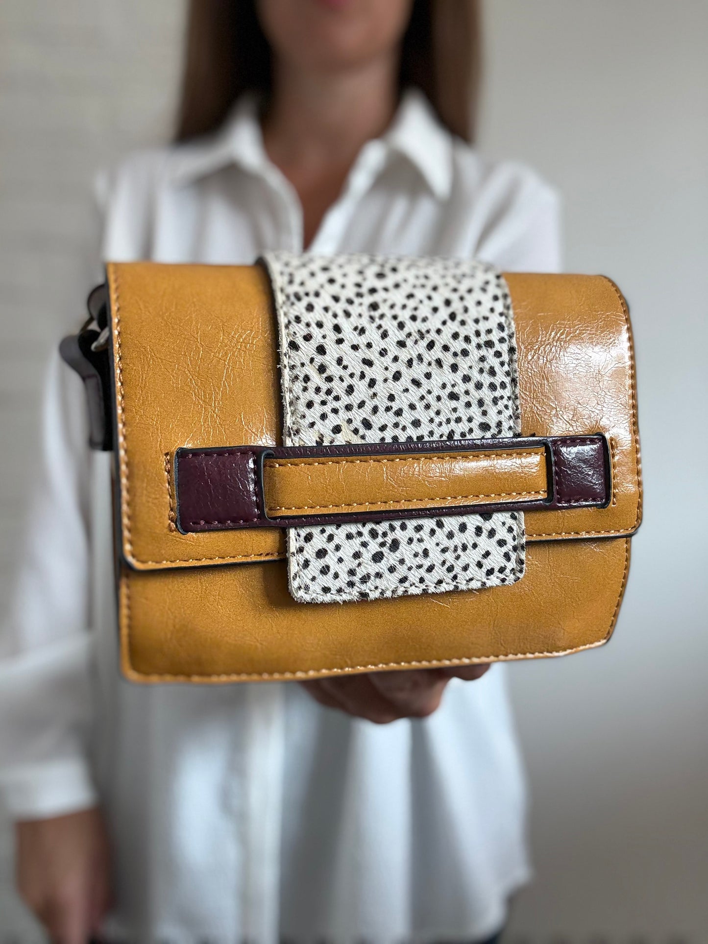 Mini Mustard Dalmatian Purse