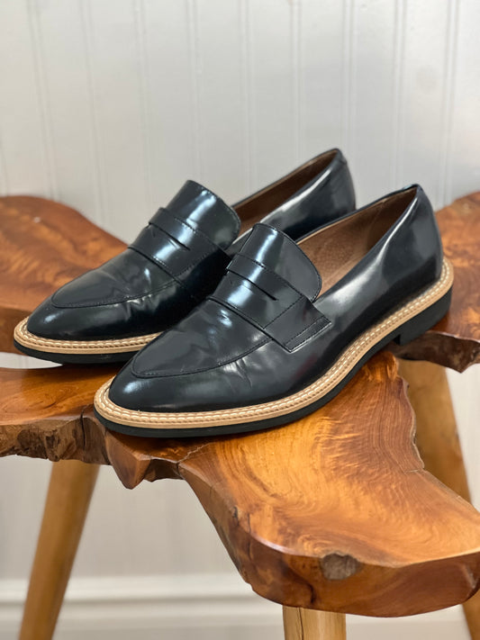 Navy Blue Leather Loafers - Sz. 9.5 or 41