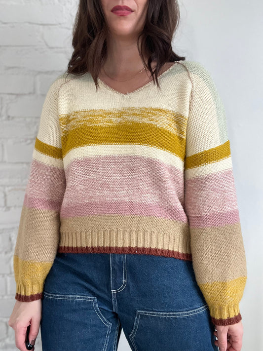 Golden Neutral Relaxed Sweater - Size S