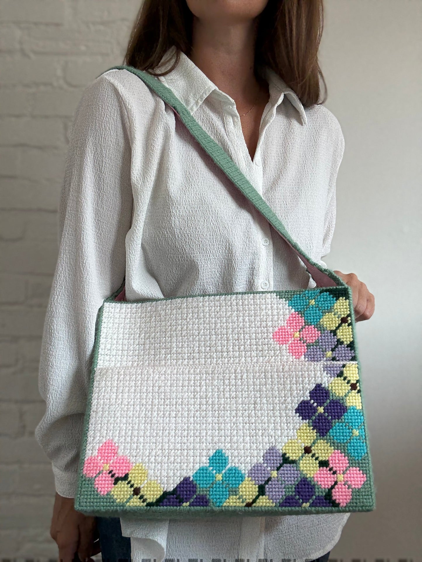 Crochet Floral Laptop Bag
