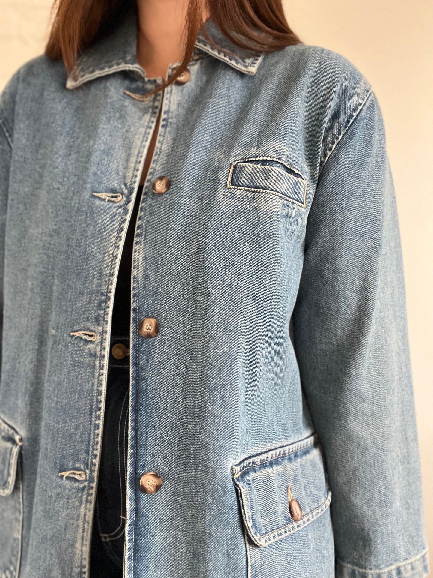 Vintage Denim Chore Coat - S/M