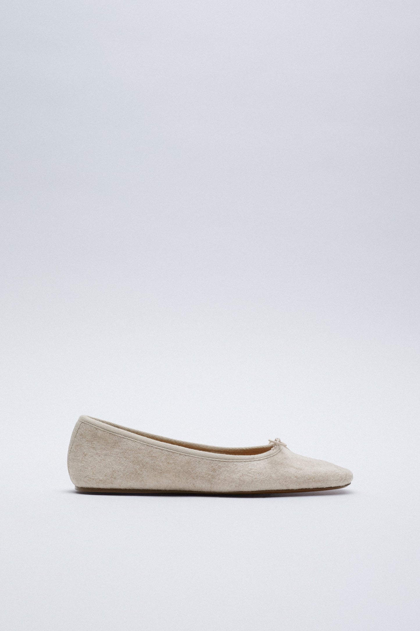 Oatmeal Wool Ballet Flats - Size 9