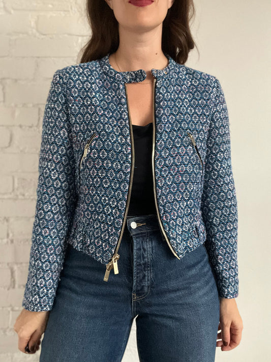 DVF Tweed Bomber Jacket - Sz. 8