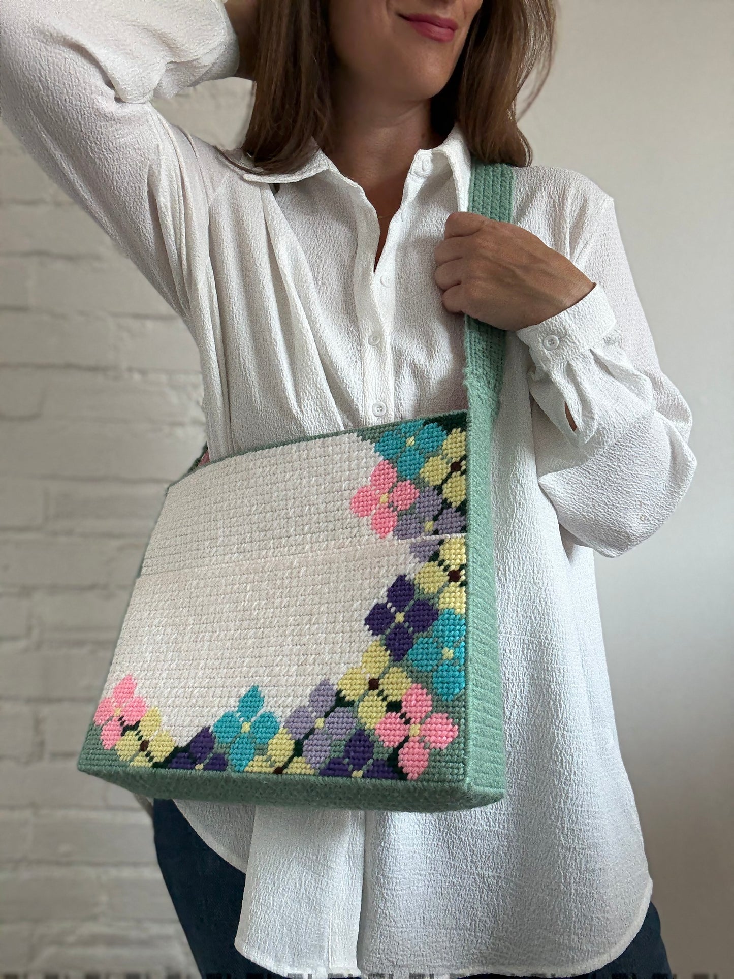 Crochet Floral Laptop Bag