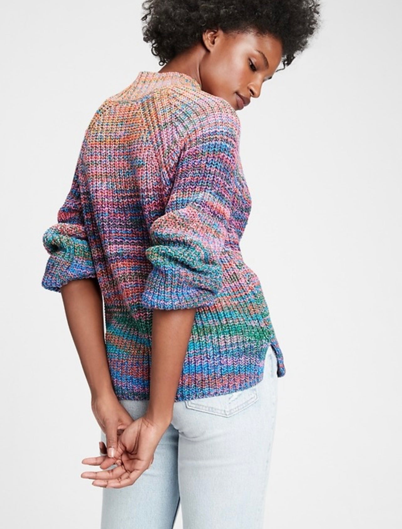 Rainbow Marled Sweater - Size XS (Oversized)