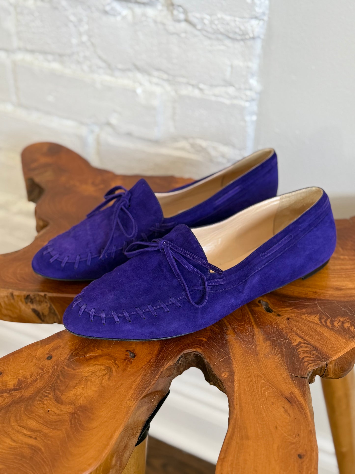 Manolo Blahnik Violet Suede Loafers - Sz. 39.5 or 9 Womens