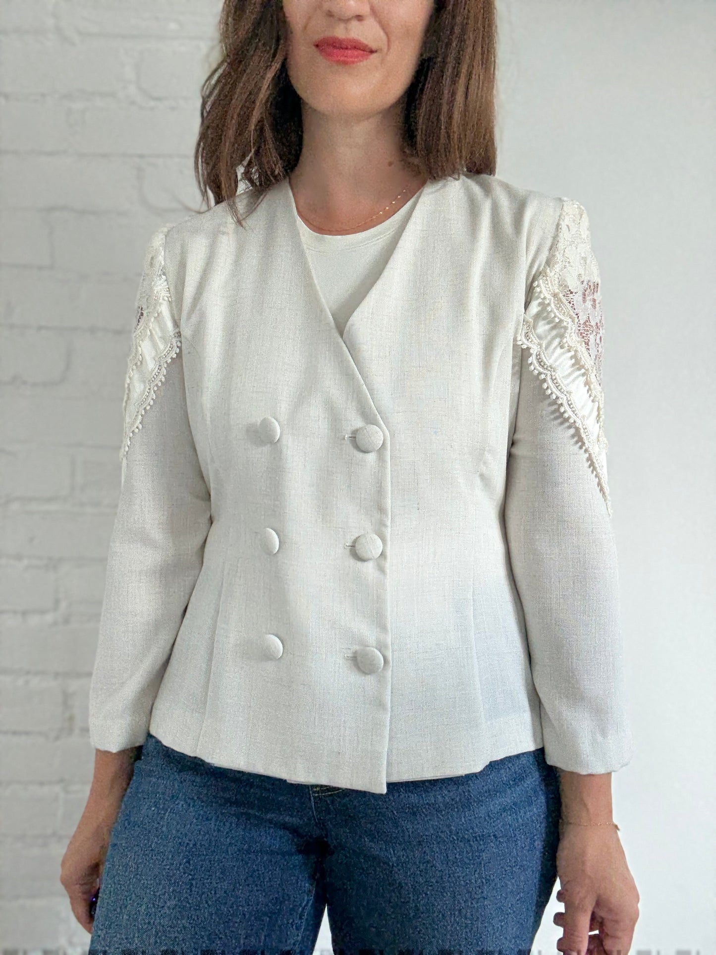 Linen & Lace Blazer - Size M/L
