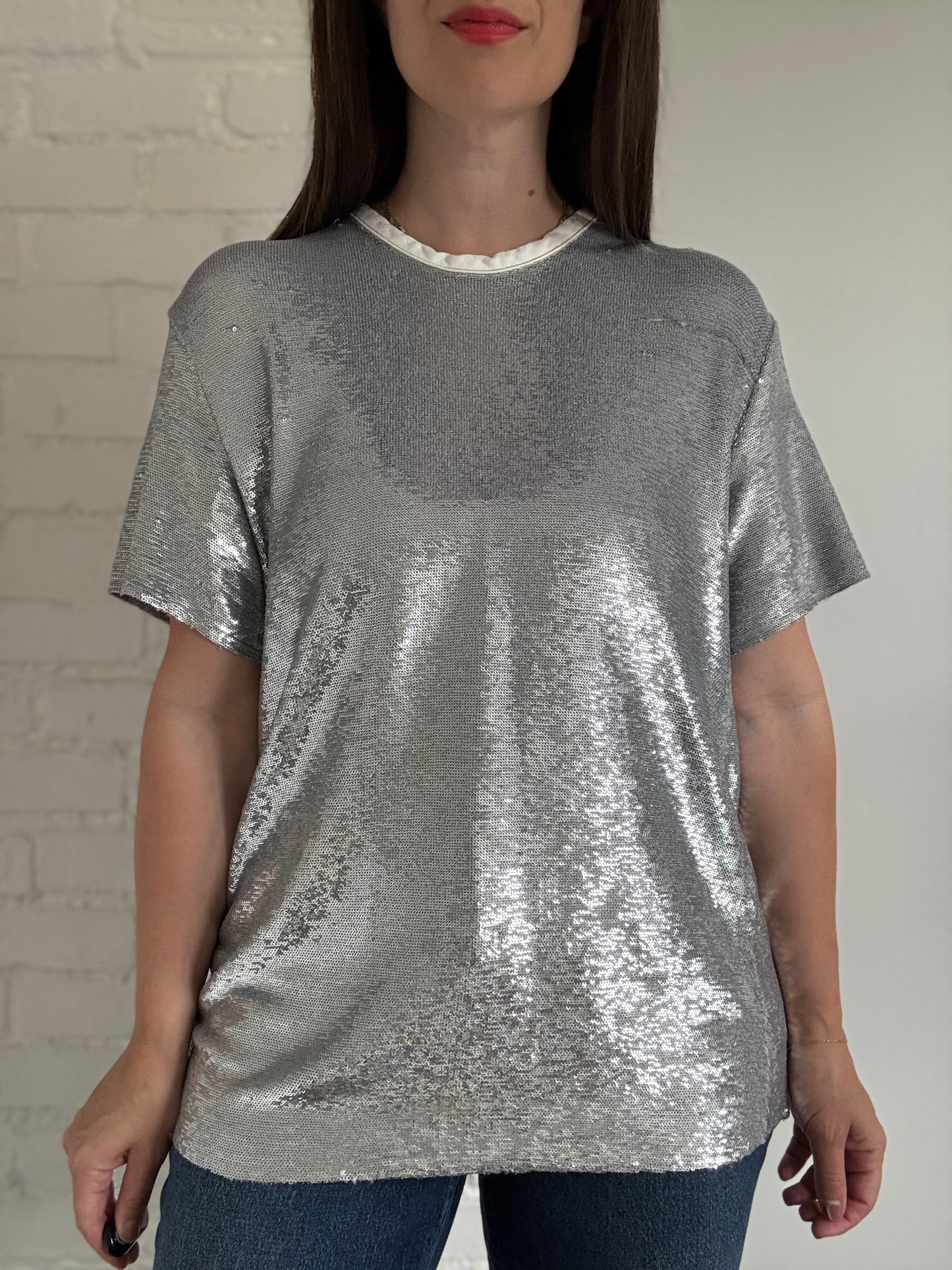 IRO Paris Sequin T-Shirt - Size S/M (Oversized)