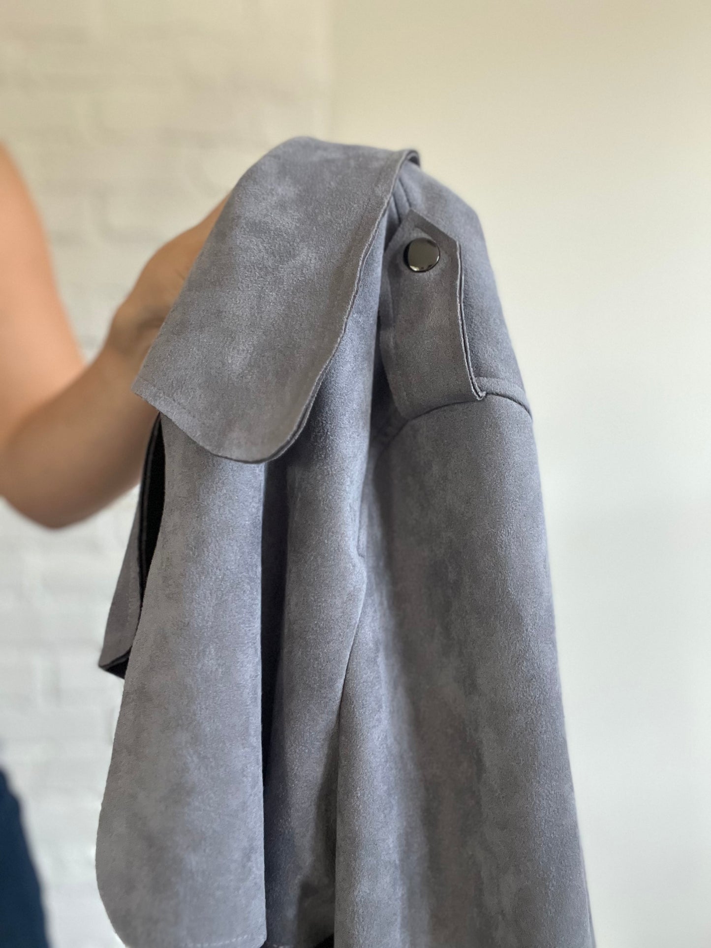 Faux-Suede Moto Jacket - M