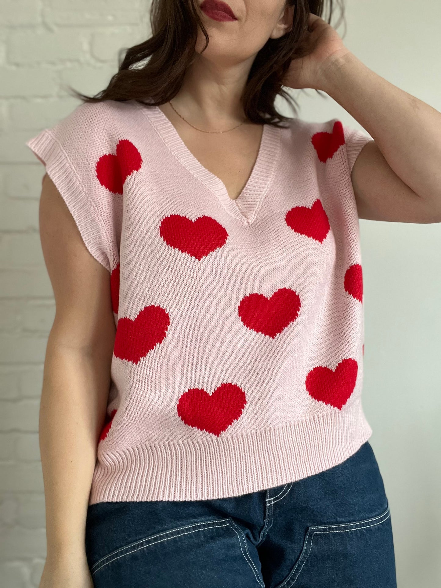 Hearts Sweater Vest - Size XL