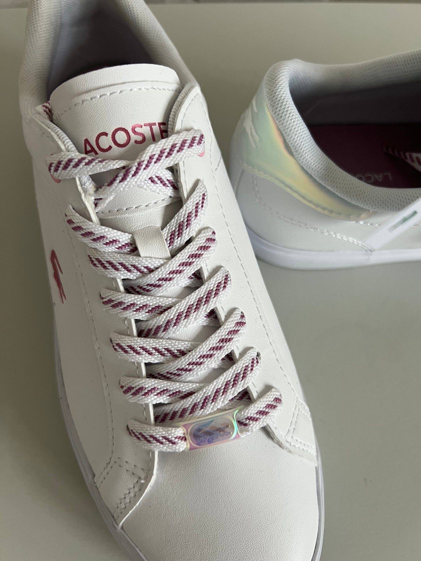 Lacoste Powercourt Leather Trainers - Size 8 Womens