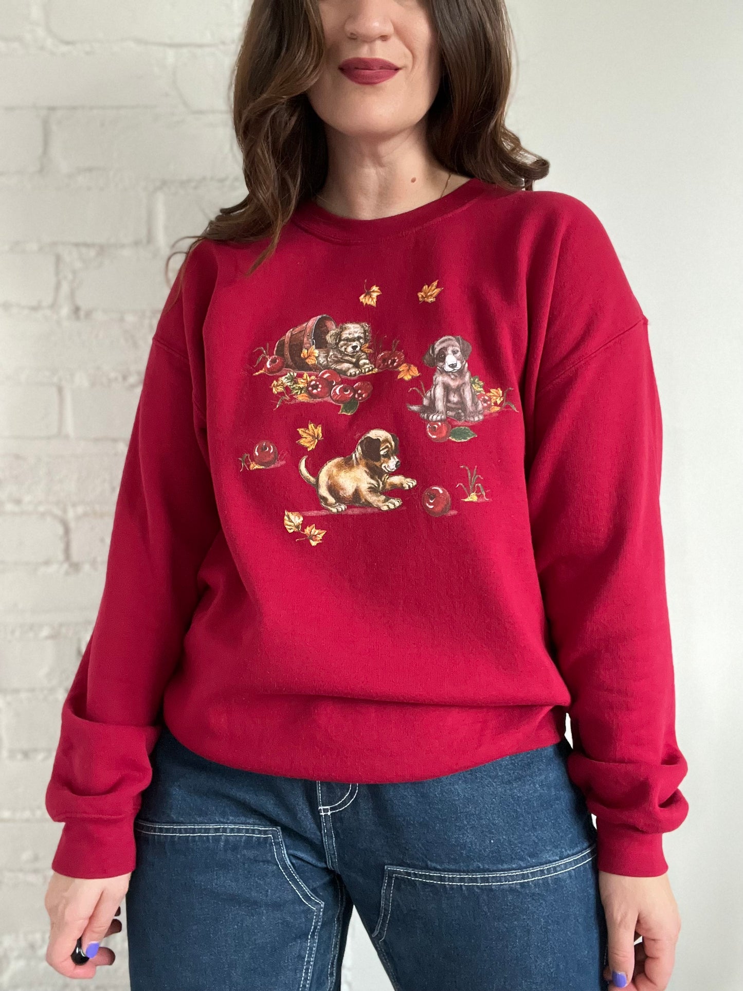 Apple Puppies Crewneck Sweater - L