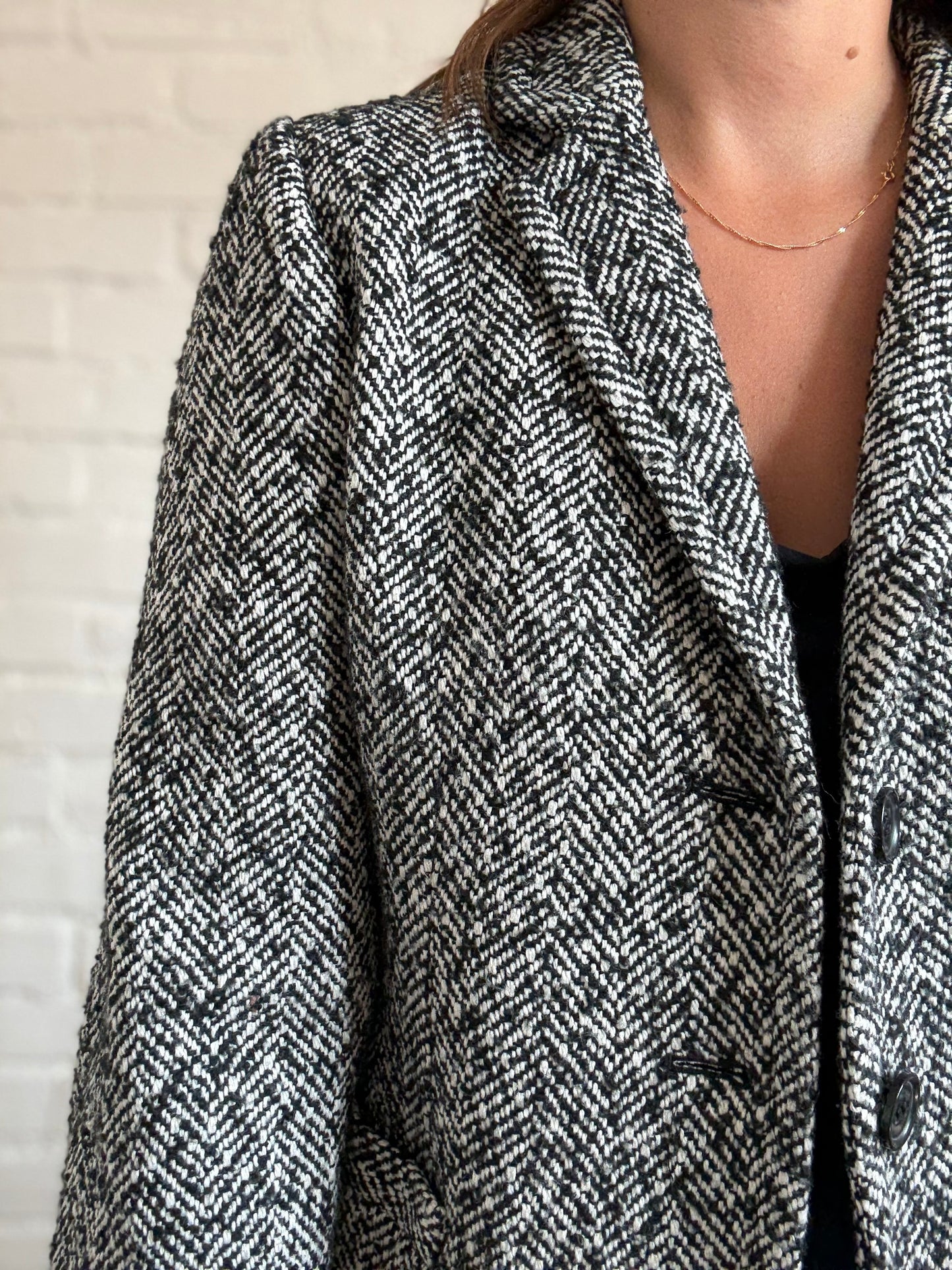 J Crew Herringbone Wool Blazer - Size L