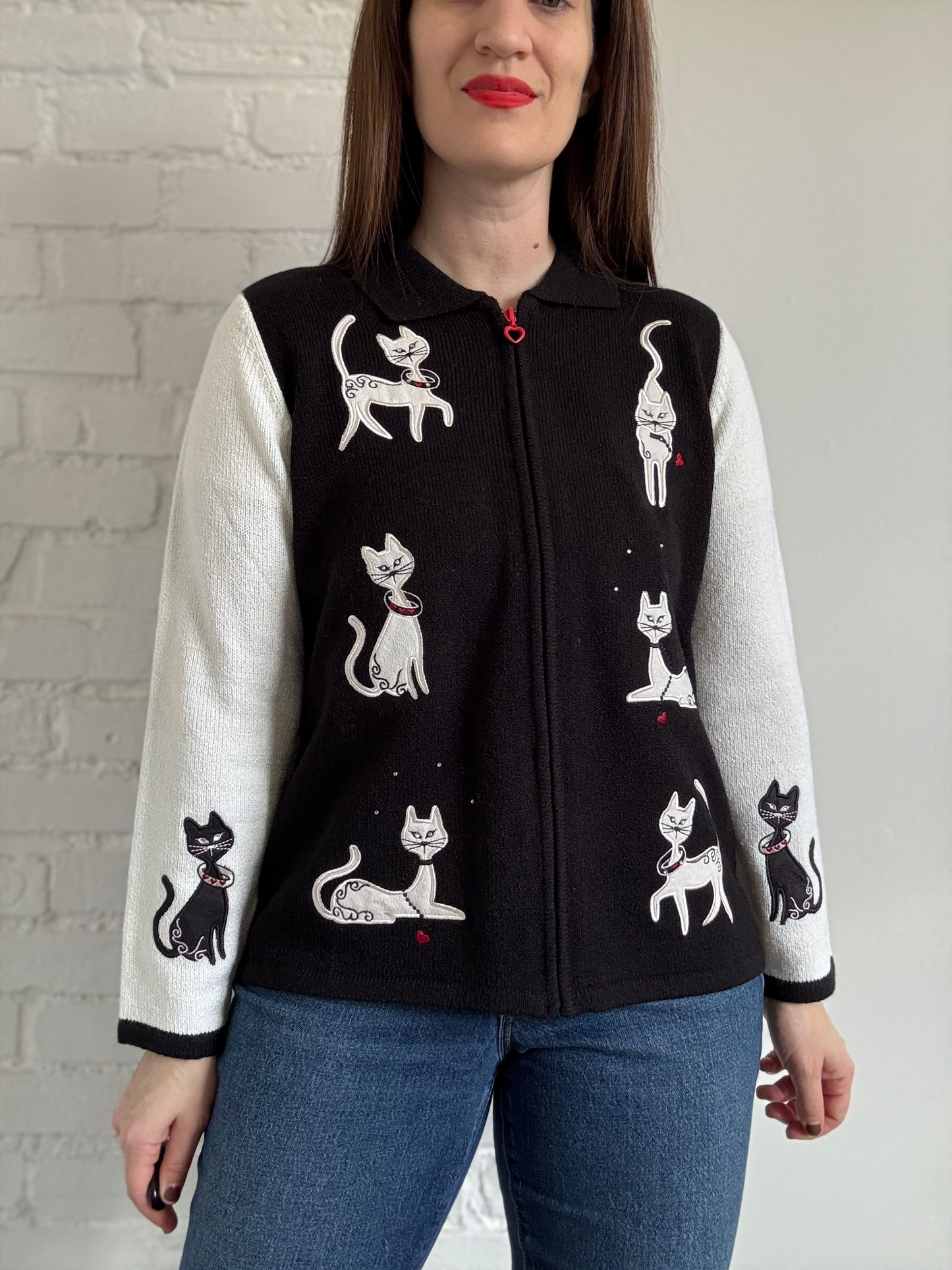 Siamese Cat Cardigan - Size M