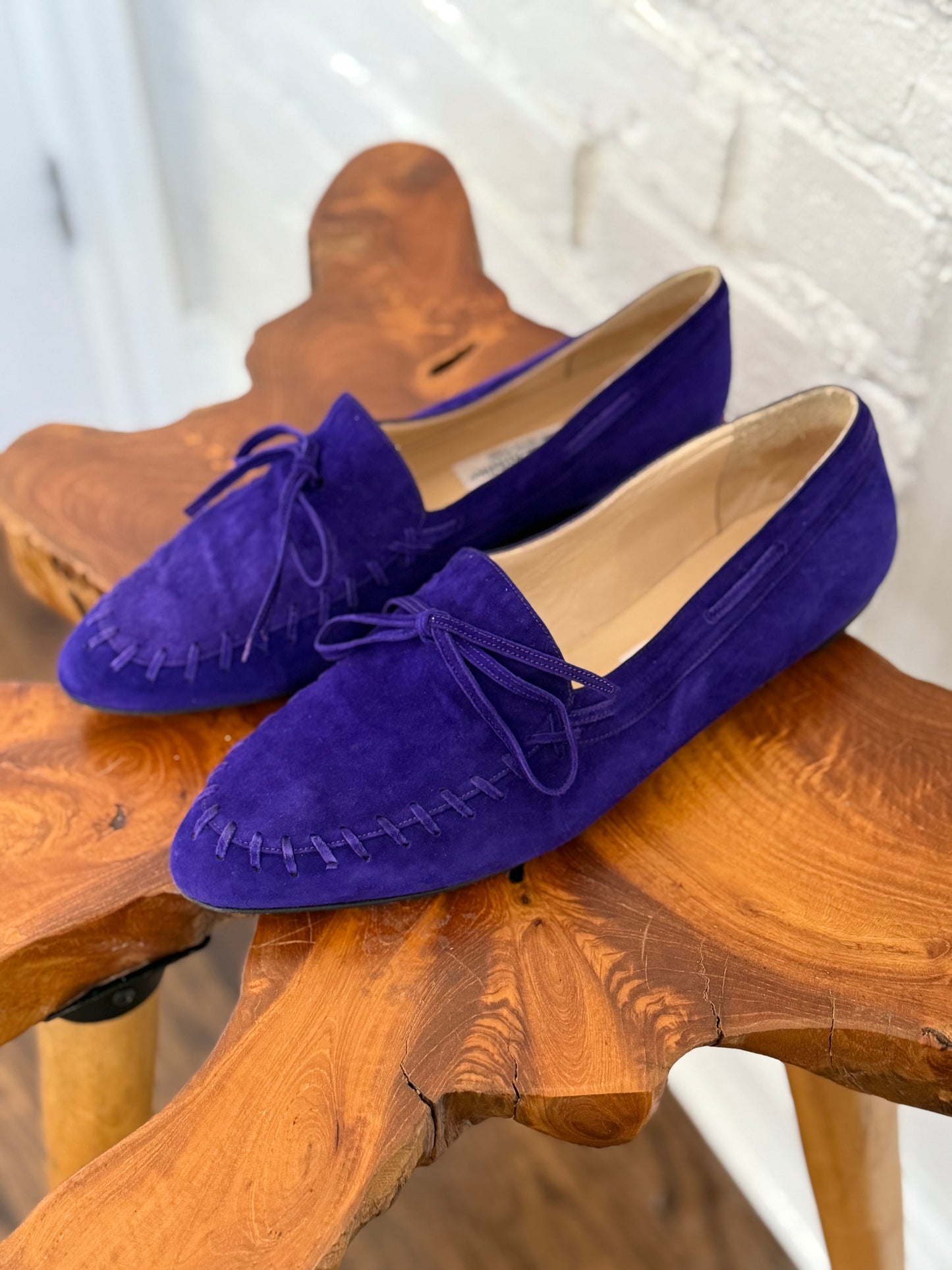 Manolo Blahnik Violet Suede Loafers - Sz. 39.5 or 9 Womens