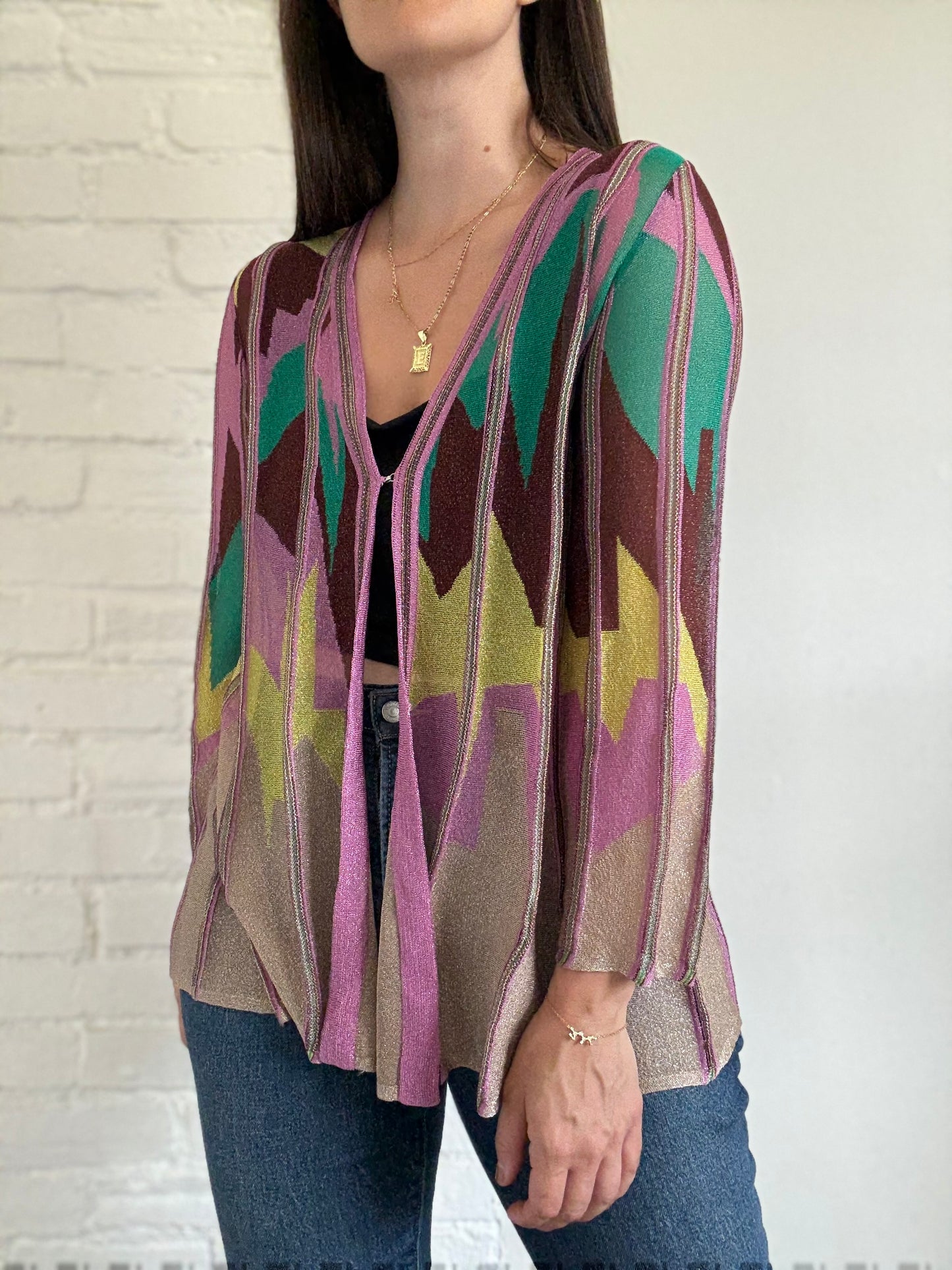 Metallic Abstract Cardigan - Size M/L
