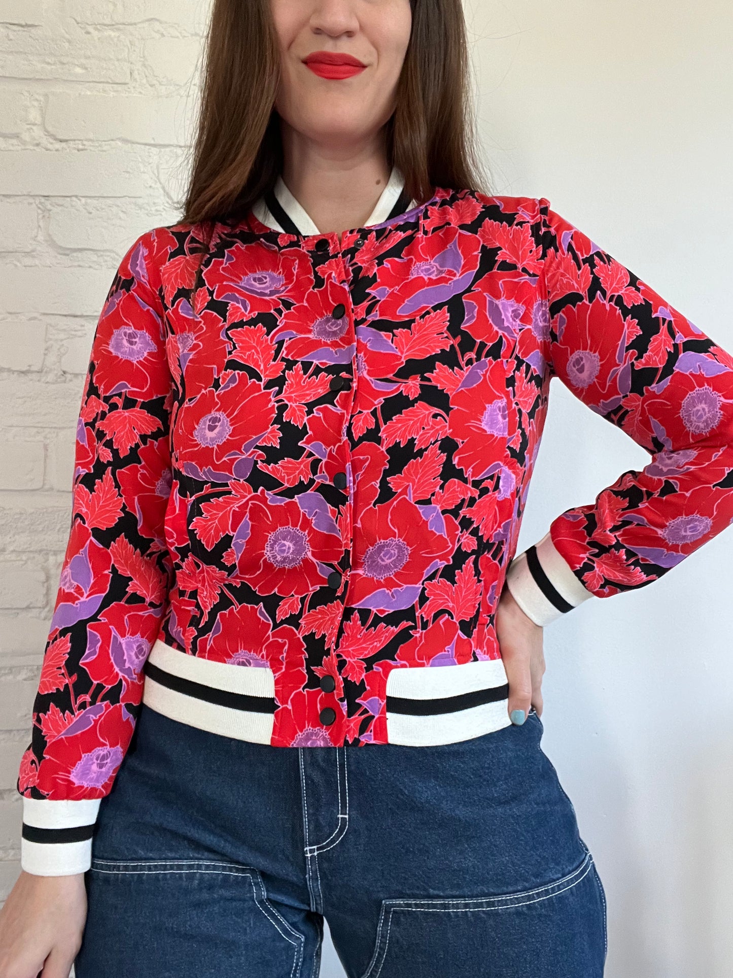 Punchy Floral Bomber - M