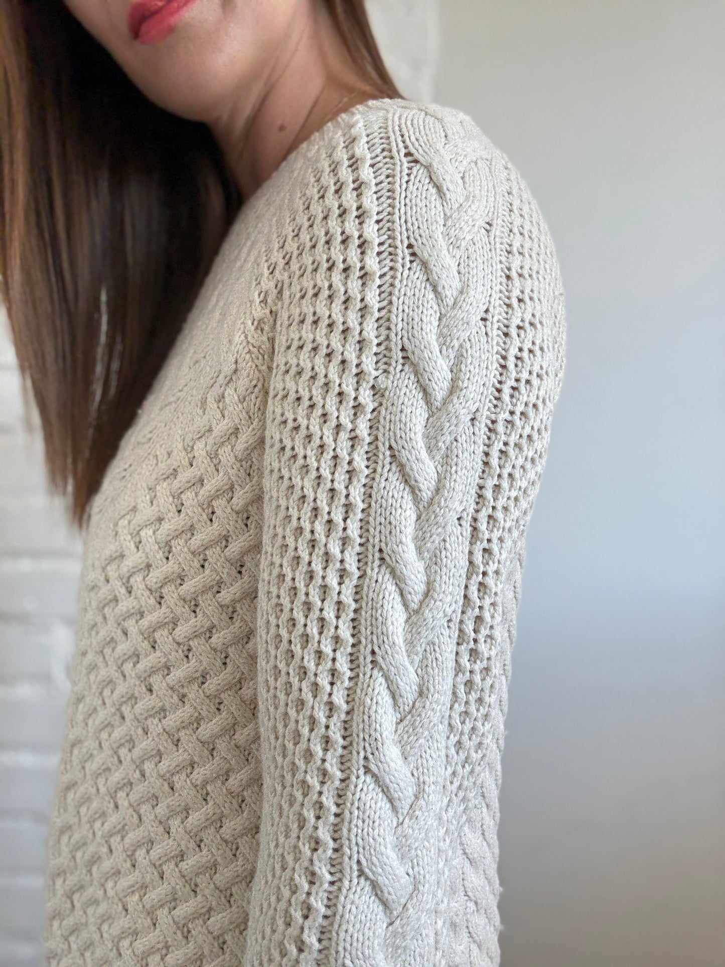 Cable Knit Tunic Sweater - Size S