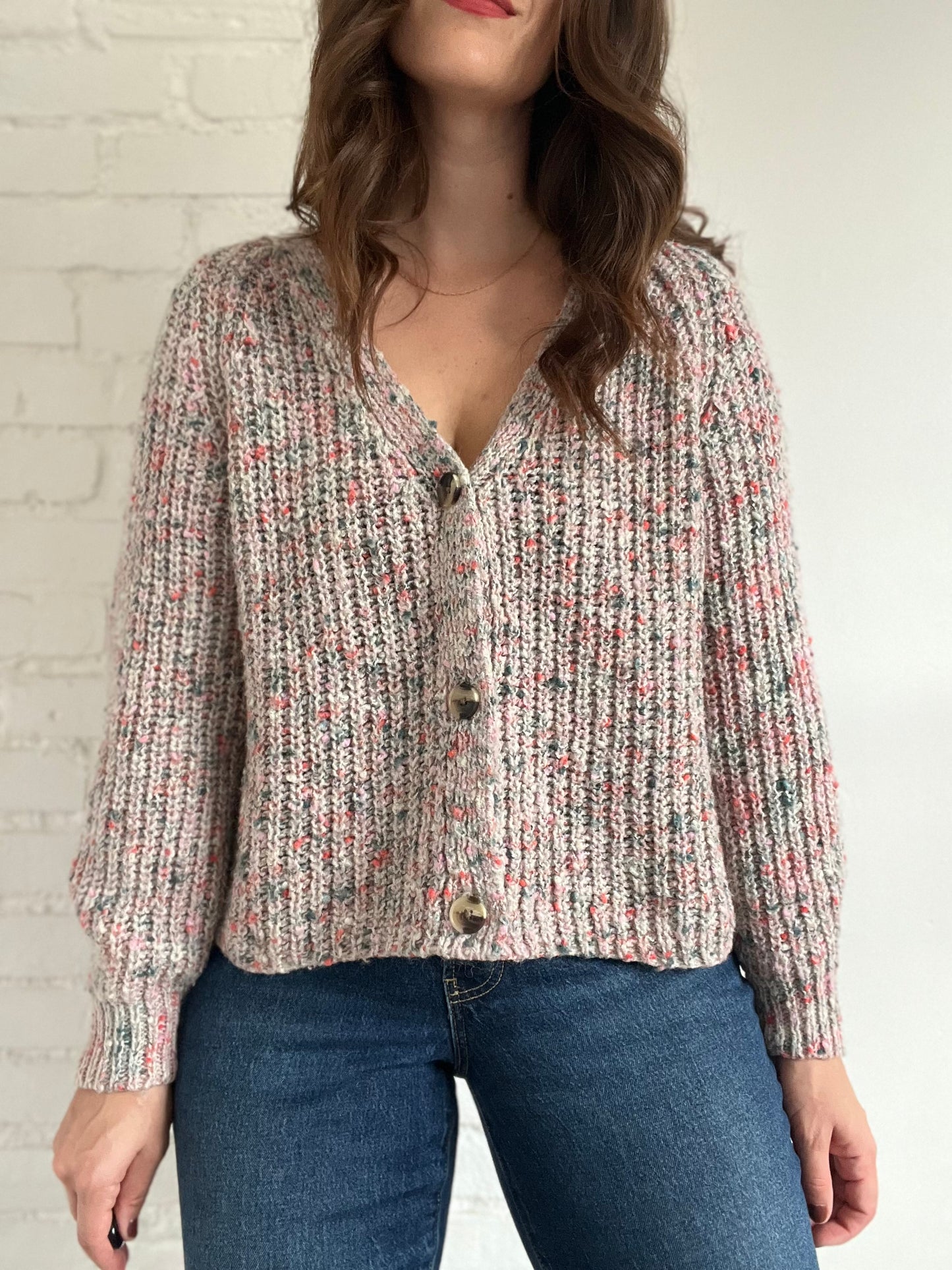 Multi-Neutral Cardigan Knit - M