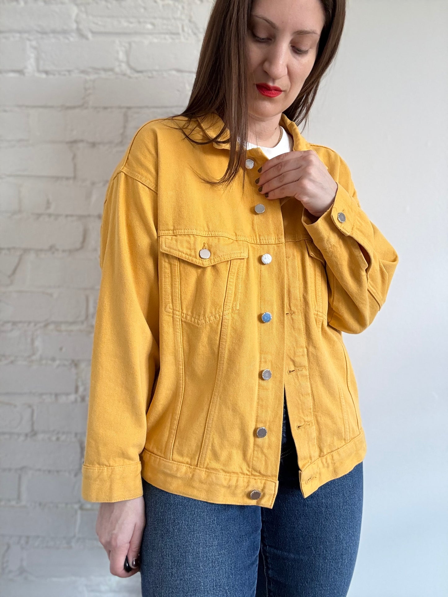 Mustard Yellow Denim Jacket - Sz. M