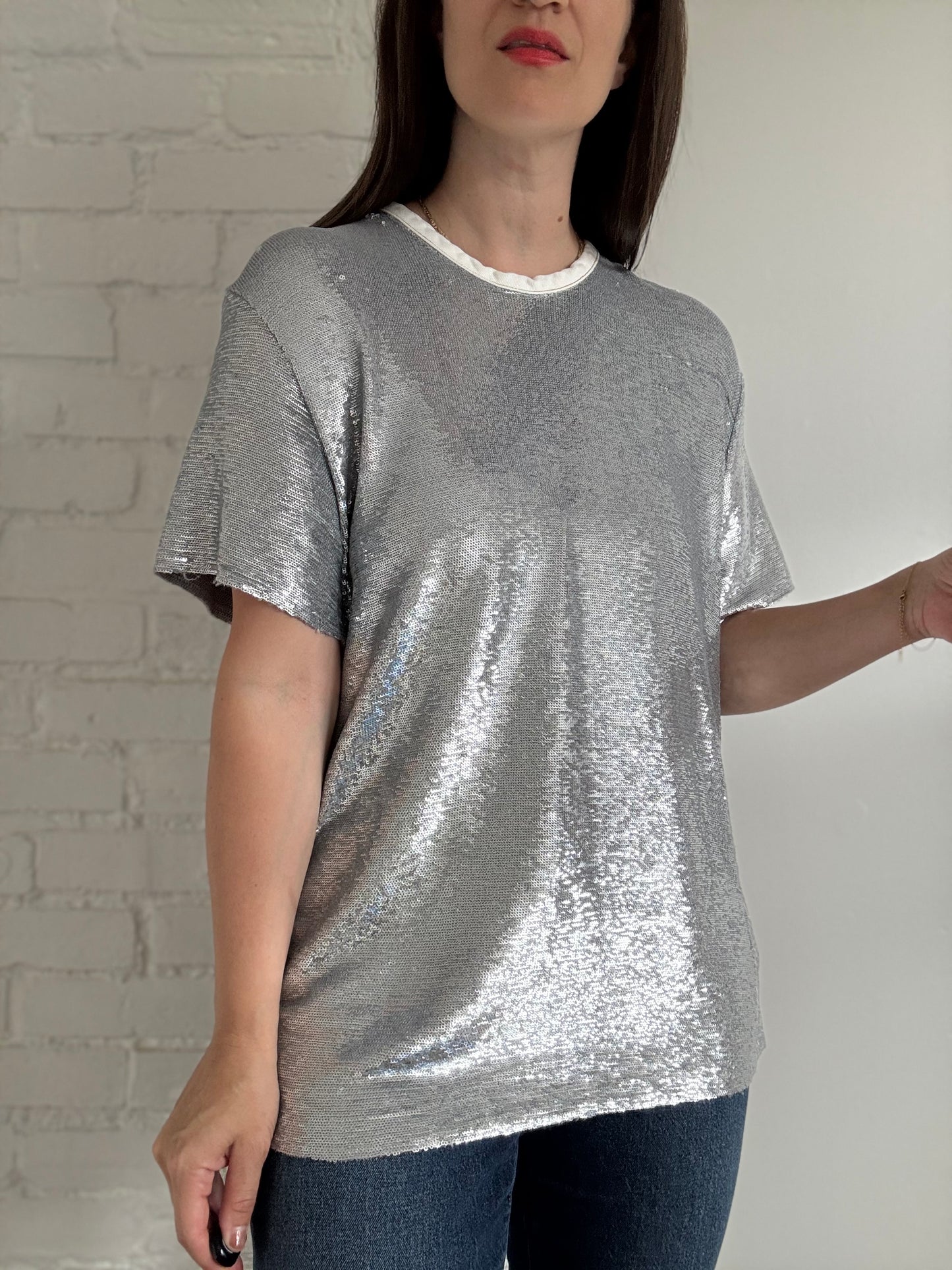 IRO Paris Sequin T-Shirt - Size S/M (Oversized)