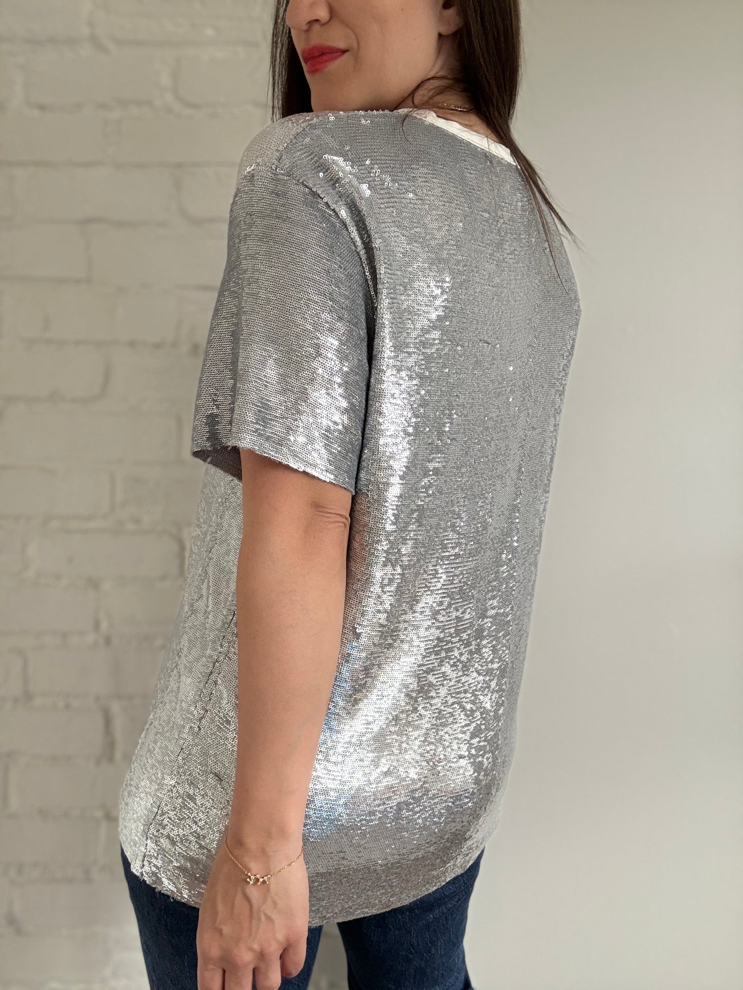 IRO Paris Sequin T-Shirt - Size S/M (Oversized)