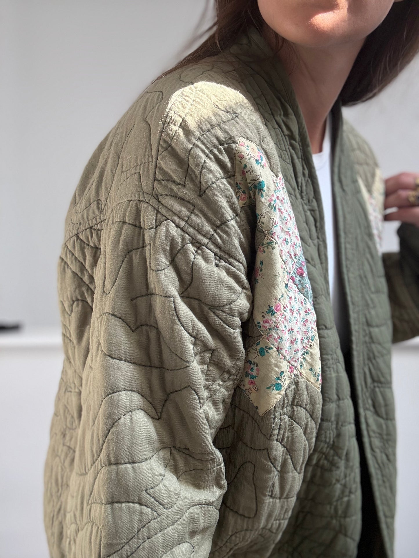 Anthro Quilted Patchwork Jacket - Size XL