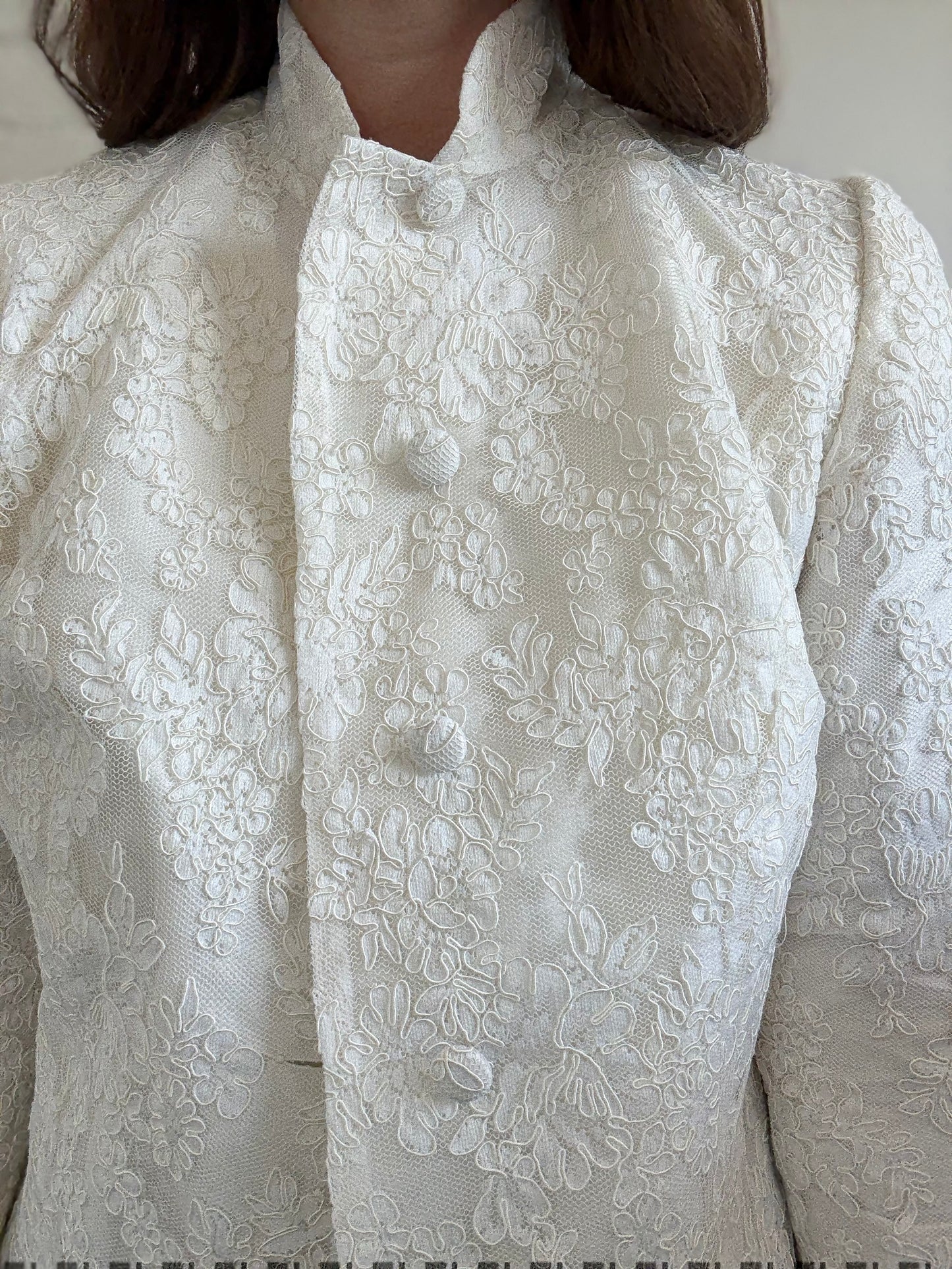 White Scalloped Lace Jacket - Size S/M