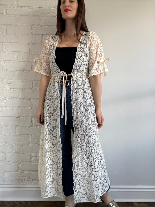 Layering Lace Boho Duster - Sz. M