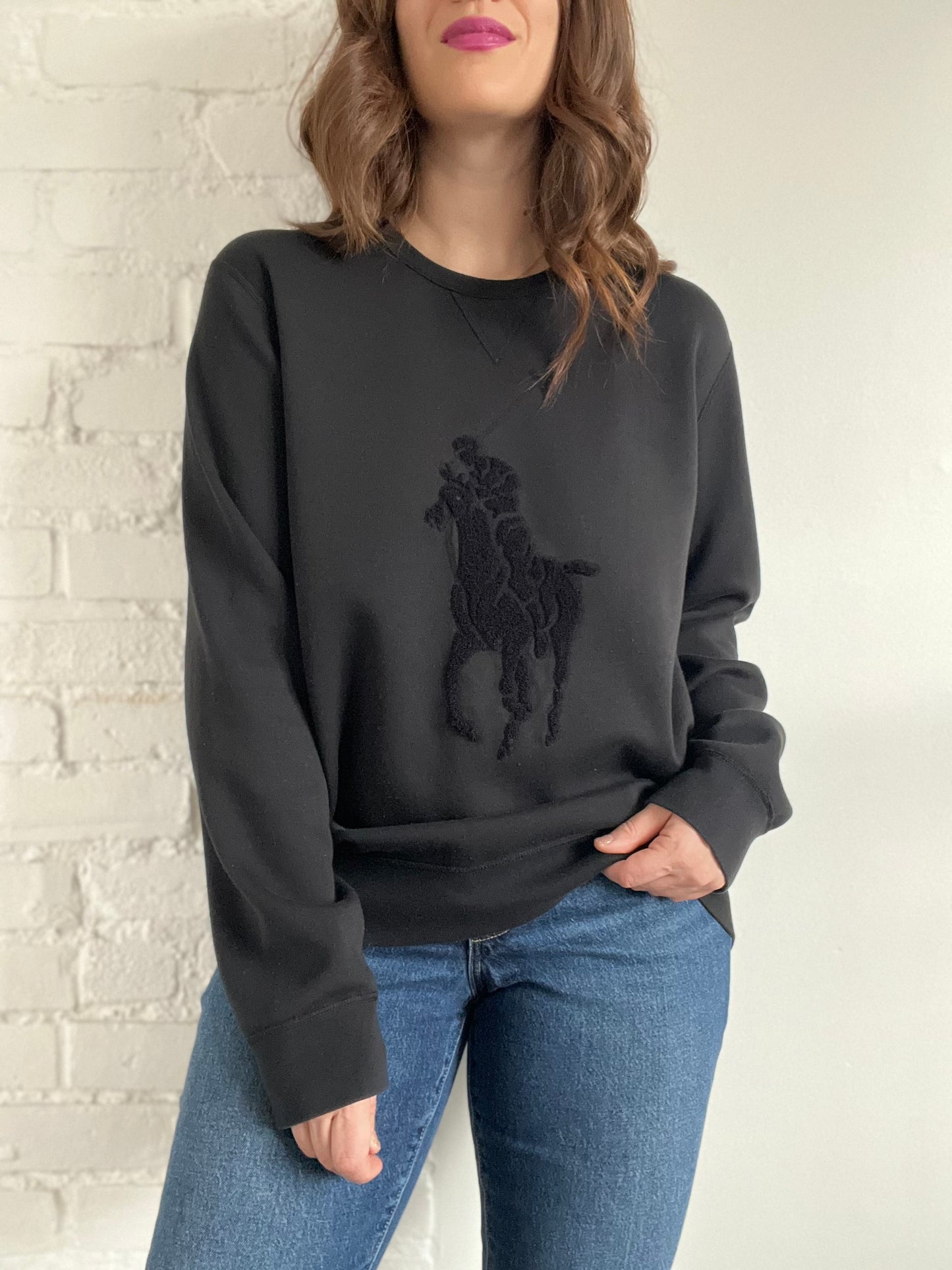 Polo Pony Double-Knit Sweatshirt - Sz. L/XL