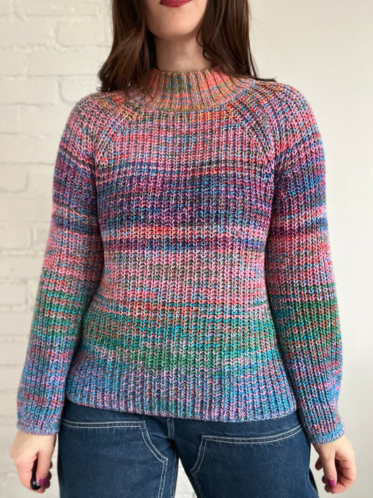 Rainbow Marled Sweater - Size XS (Oversized)