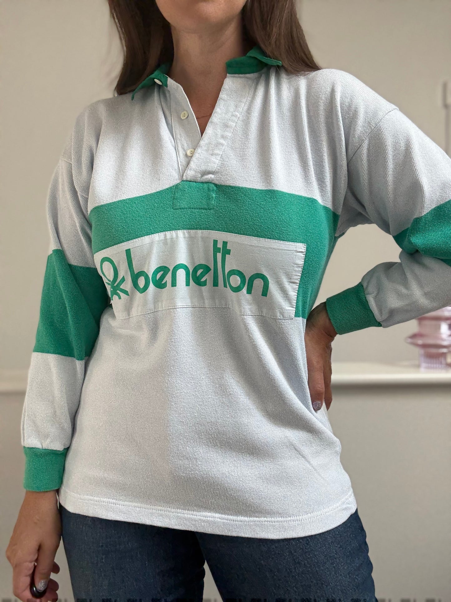 90s Benetton Polo Rugby Shirt - Size M/L