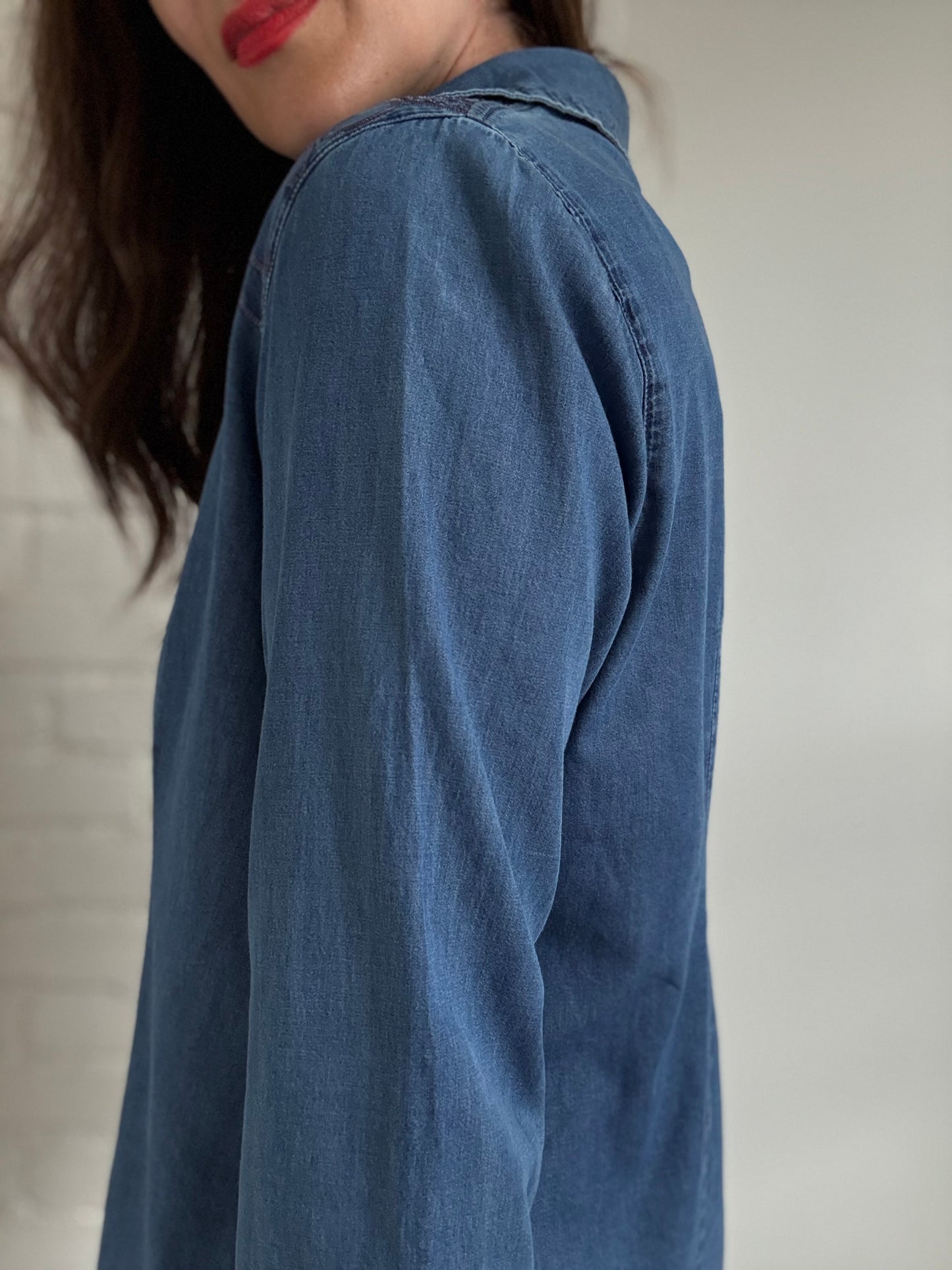 Chambray Cotton Denim Shirt - Size L
