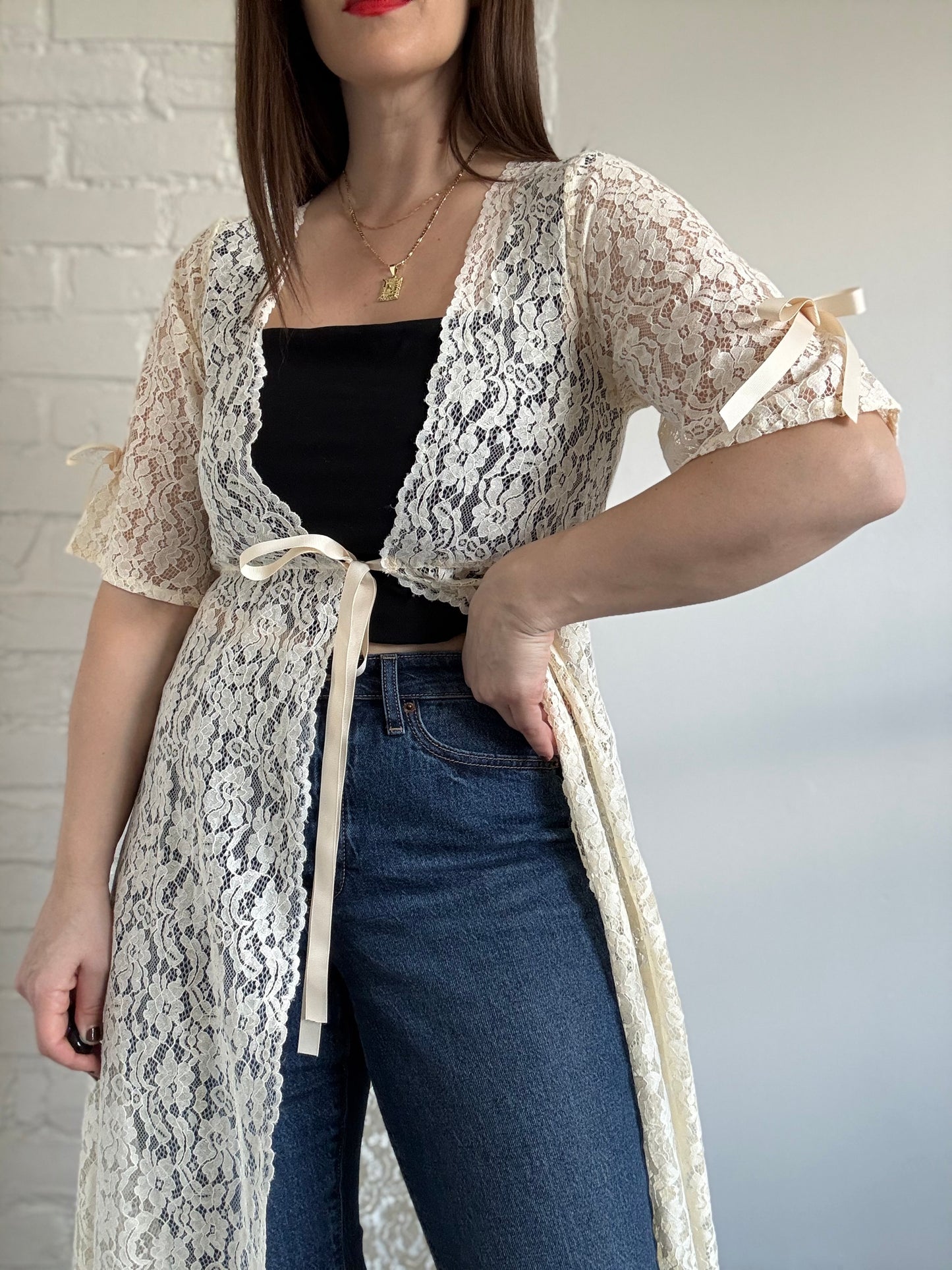 Layering Lace Boho Duster - Sz. M
