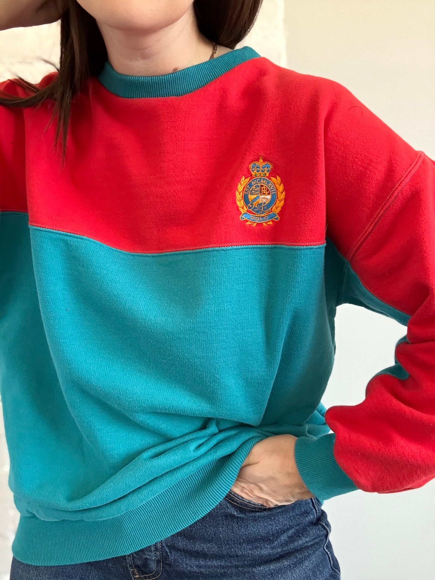 Vintage Polo Colourblock Crew - Sz. S/M