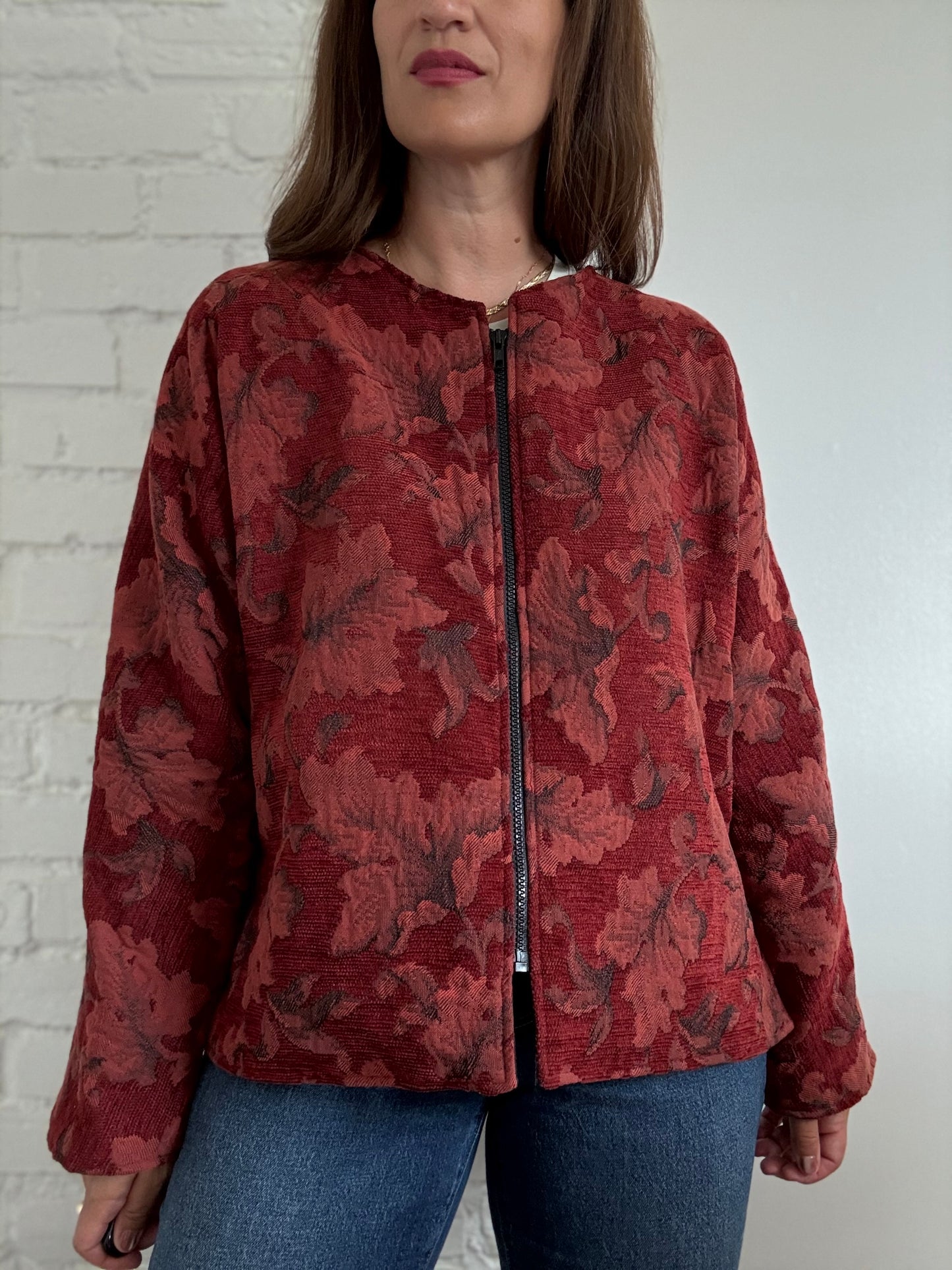 Floral Quilt Texture Jacket - Size XL