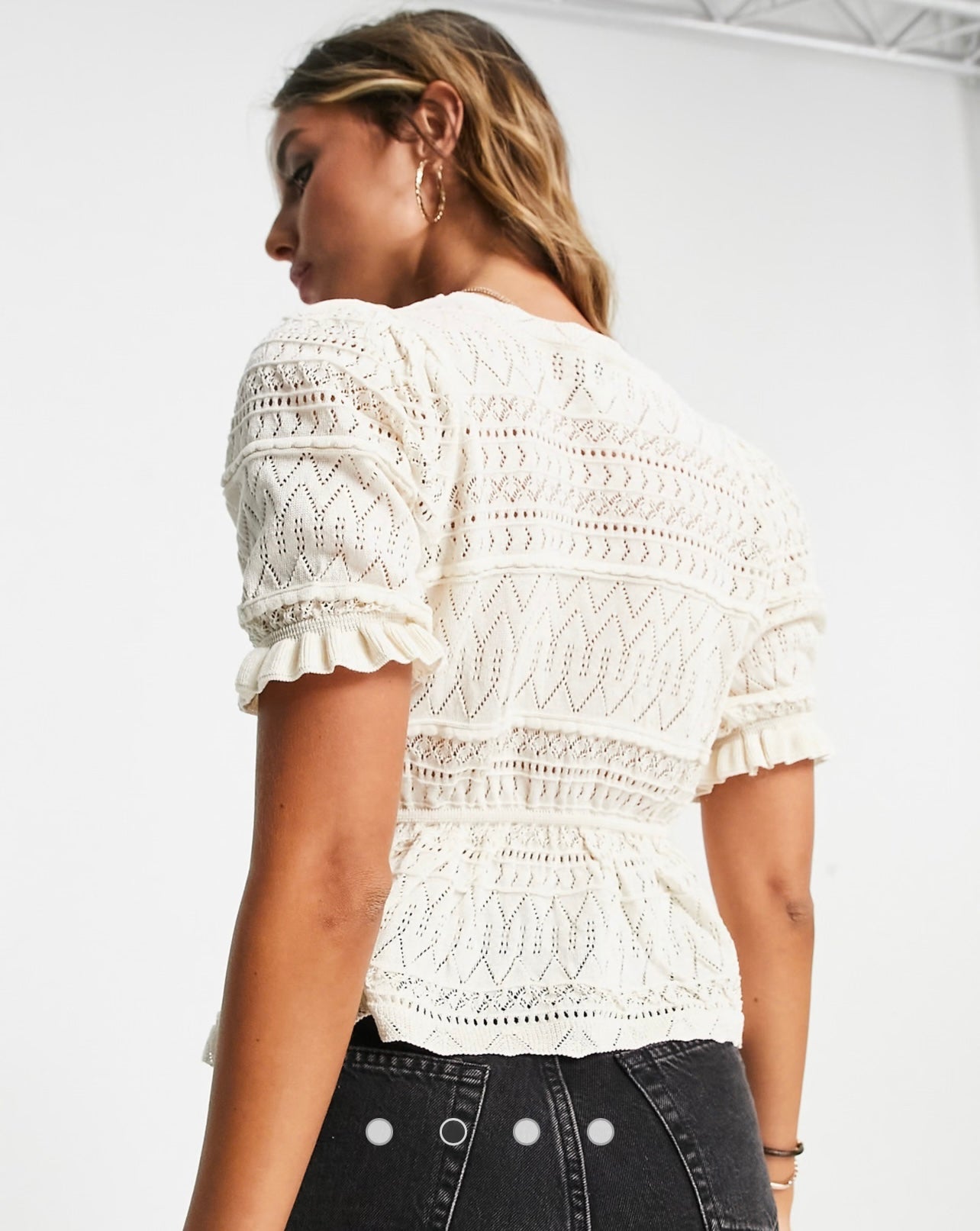 Pointelle Front Tie Top - M/L