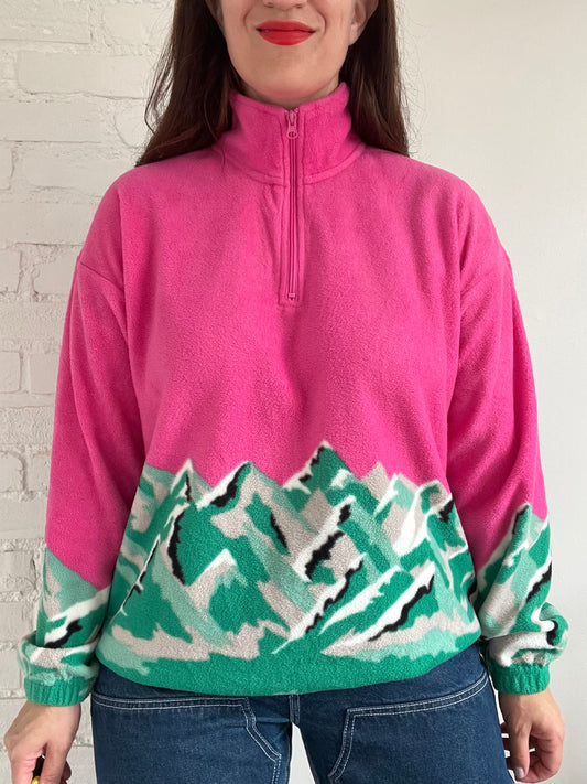 Hot Pink Emerald Mountains Fleece - M/L