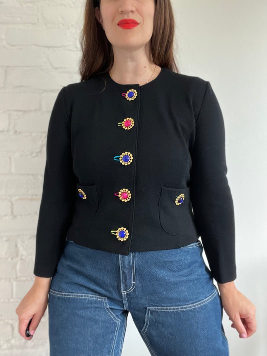 Gemstone Cardigan Sweater - L