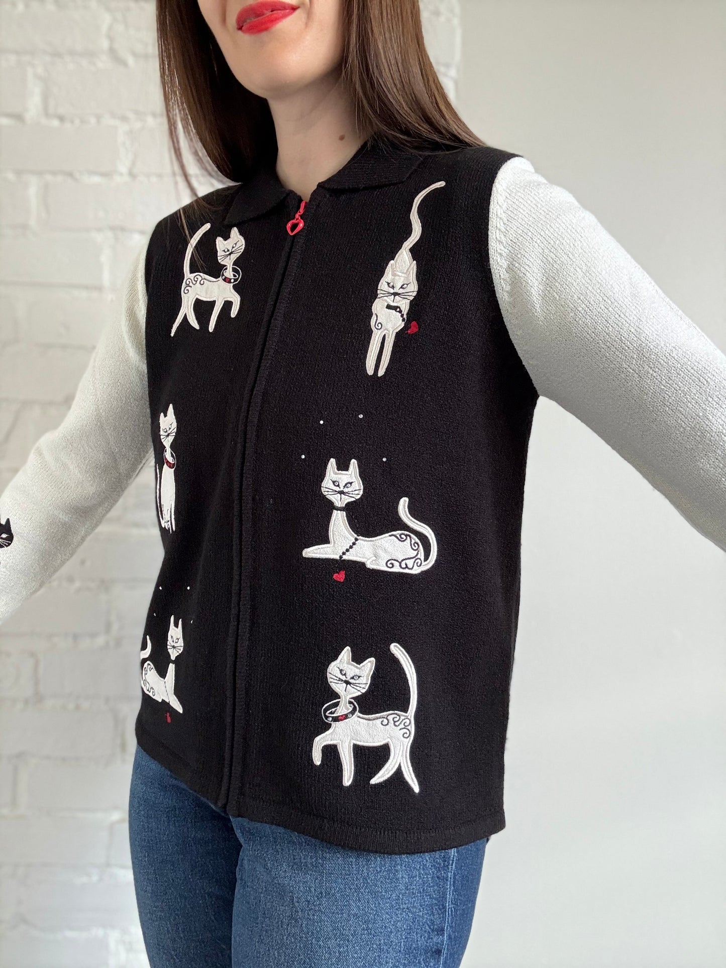 Siamese Cat Cardigan - Size M
