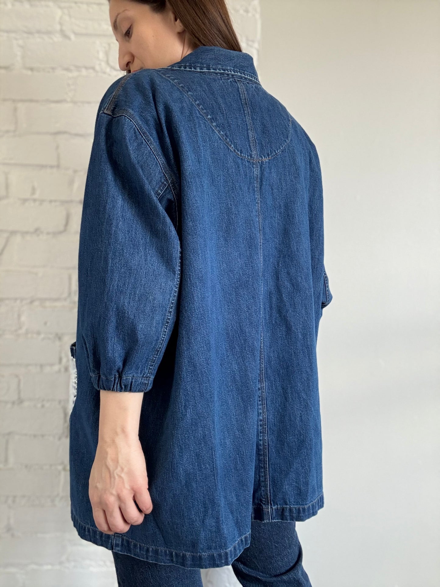 Boho Denim Jean Jacket - Sz. L
