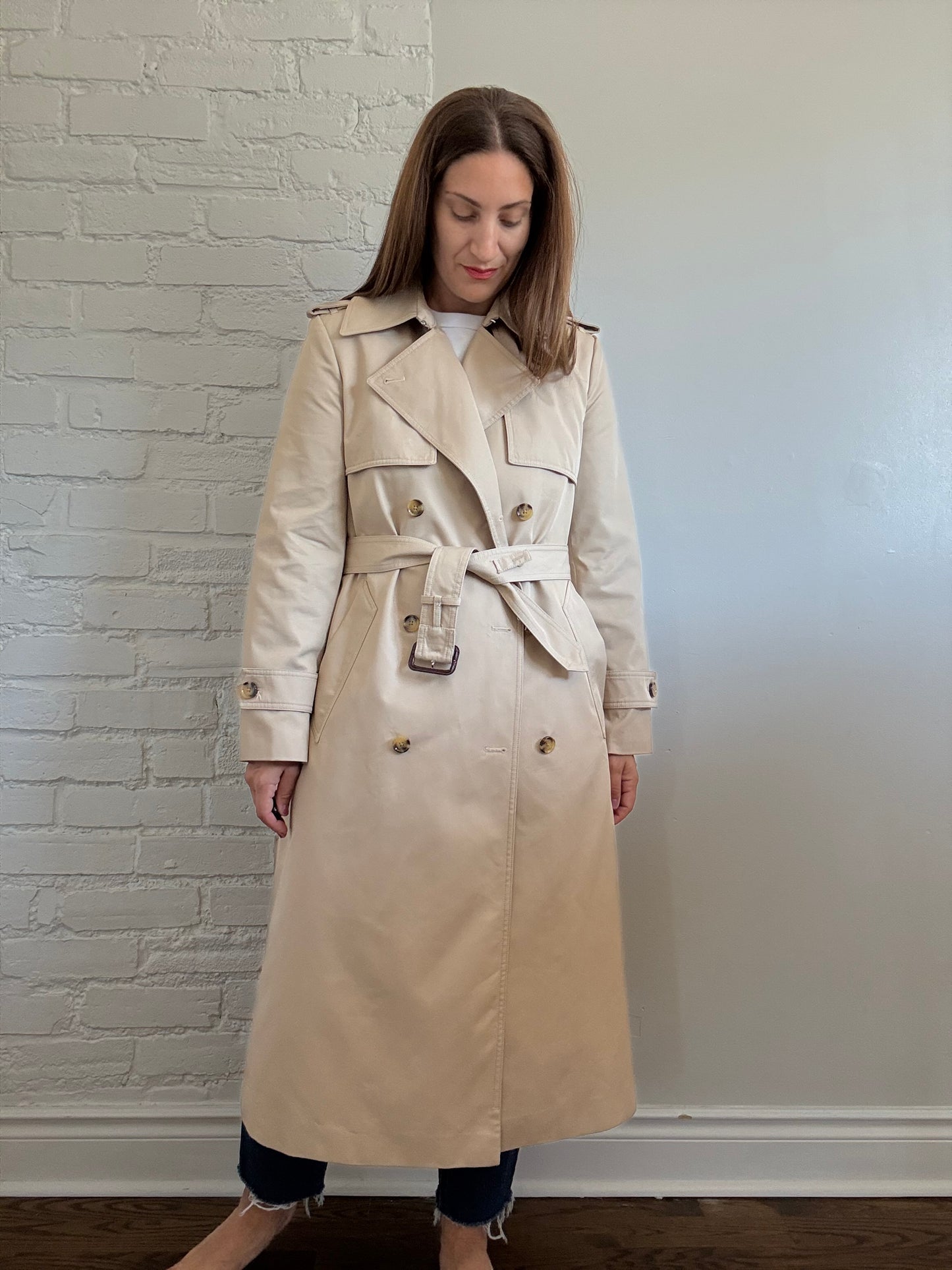 MANGO Trench Coat with Belt - Size M