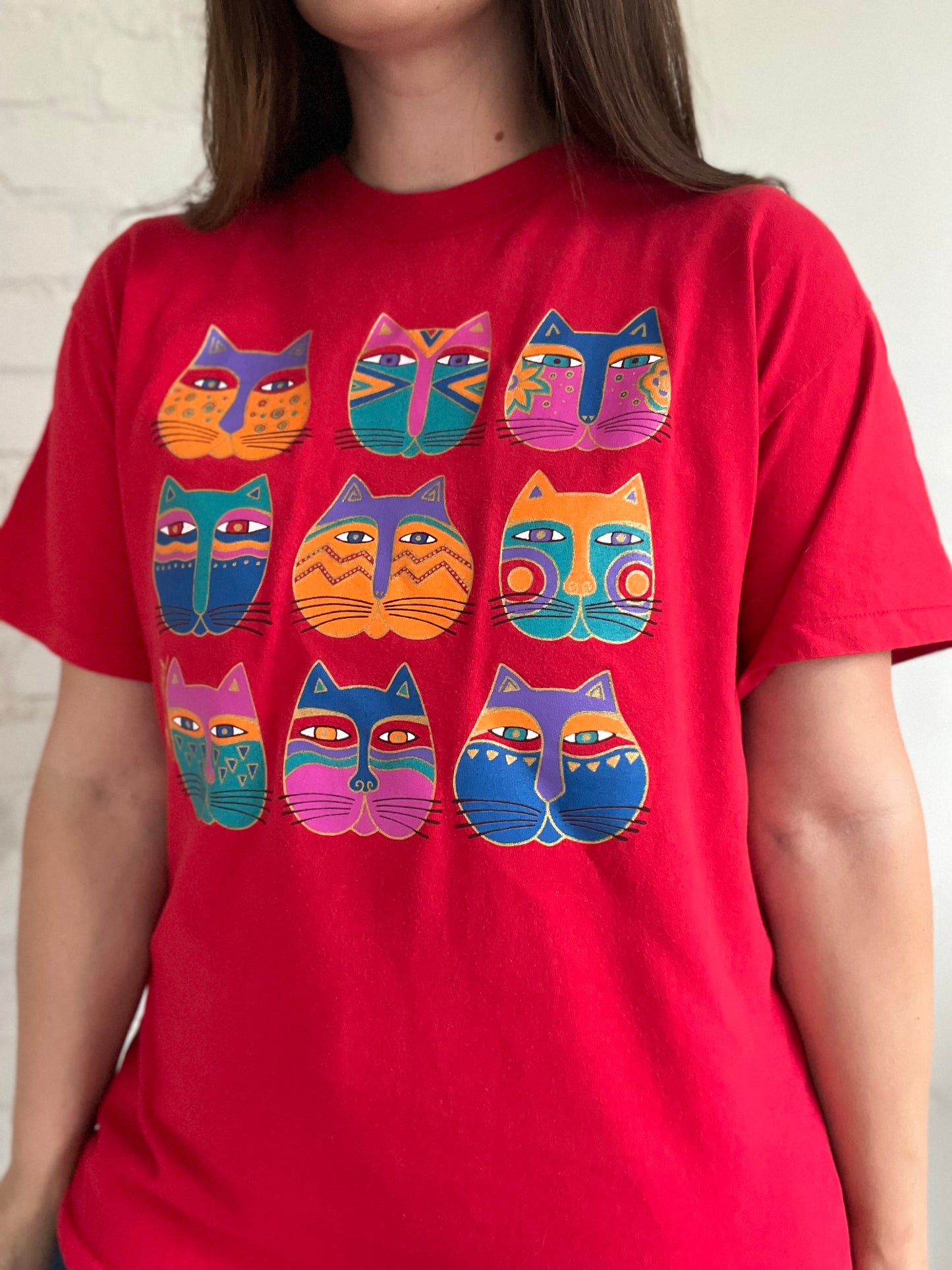 90s Laurel Burch Cat Lovers T-Shirt - Size L