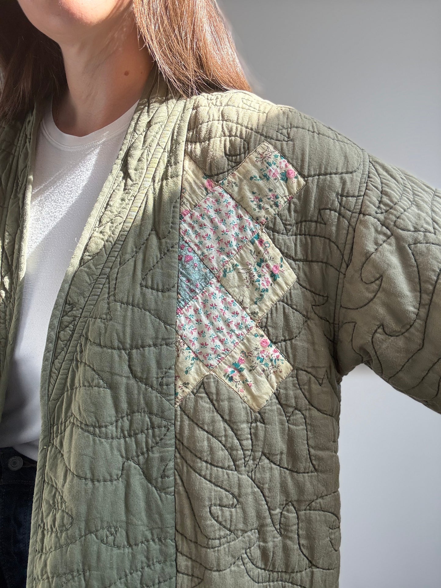 Anthro Quilted Patchwork Jacket - Size XL