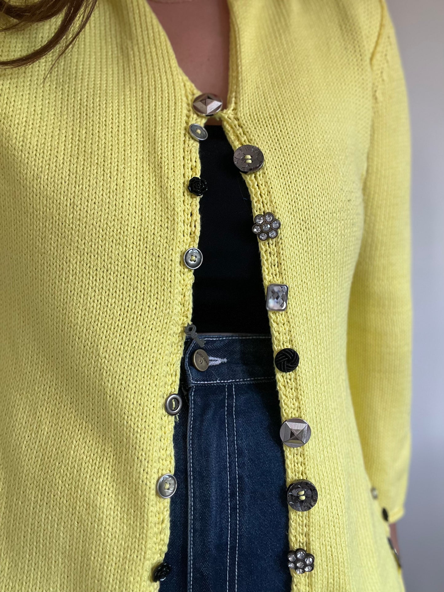 Sunshine Yellow Gemstone Cardigan - M/L