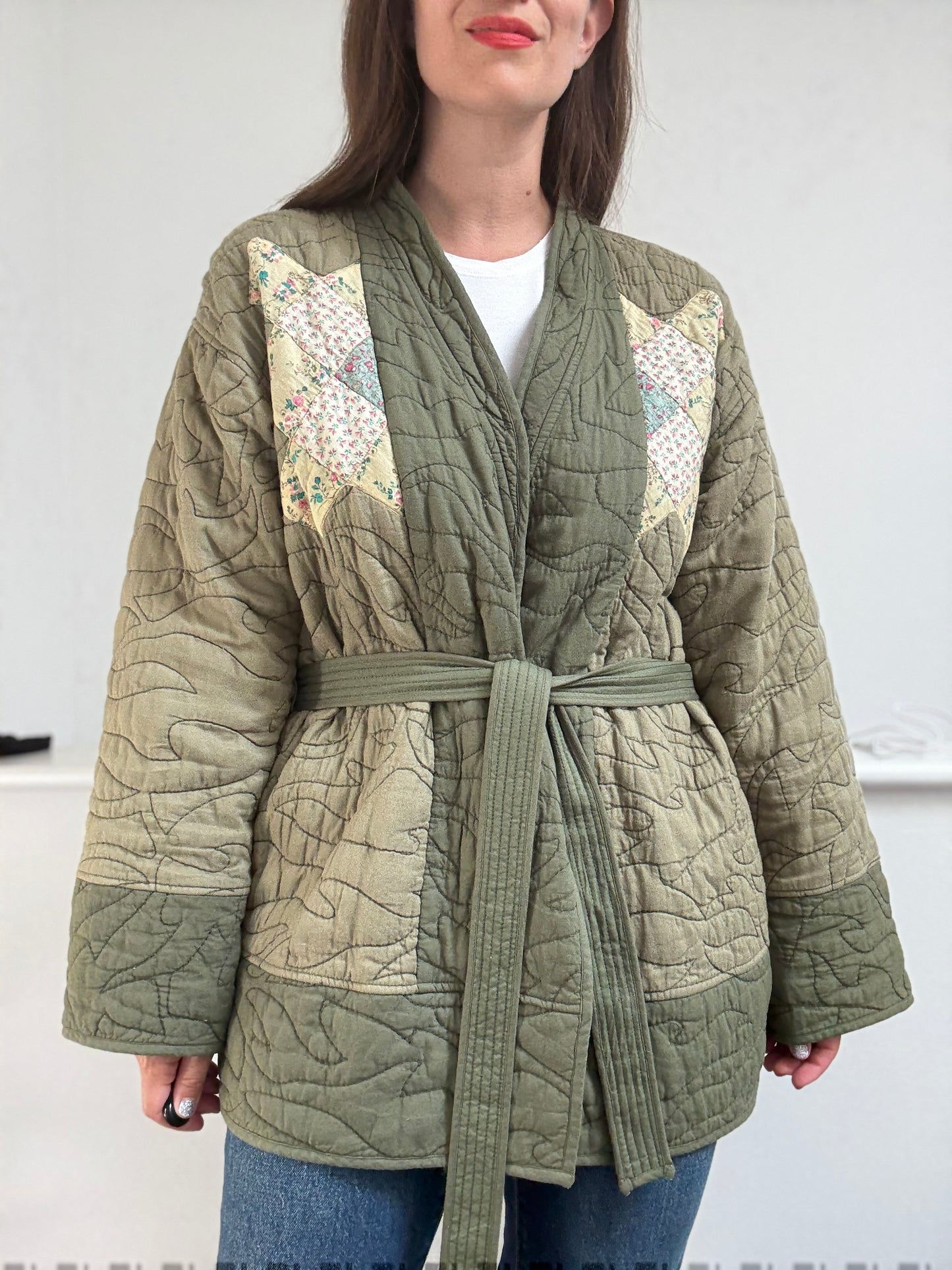 Anthro Quilted Patchwork Jacket - Size XL