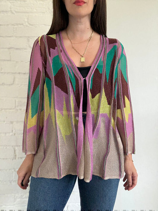 Metallic Abstract Cardigan - Size M/L