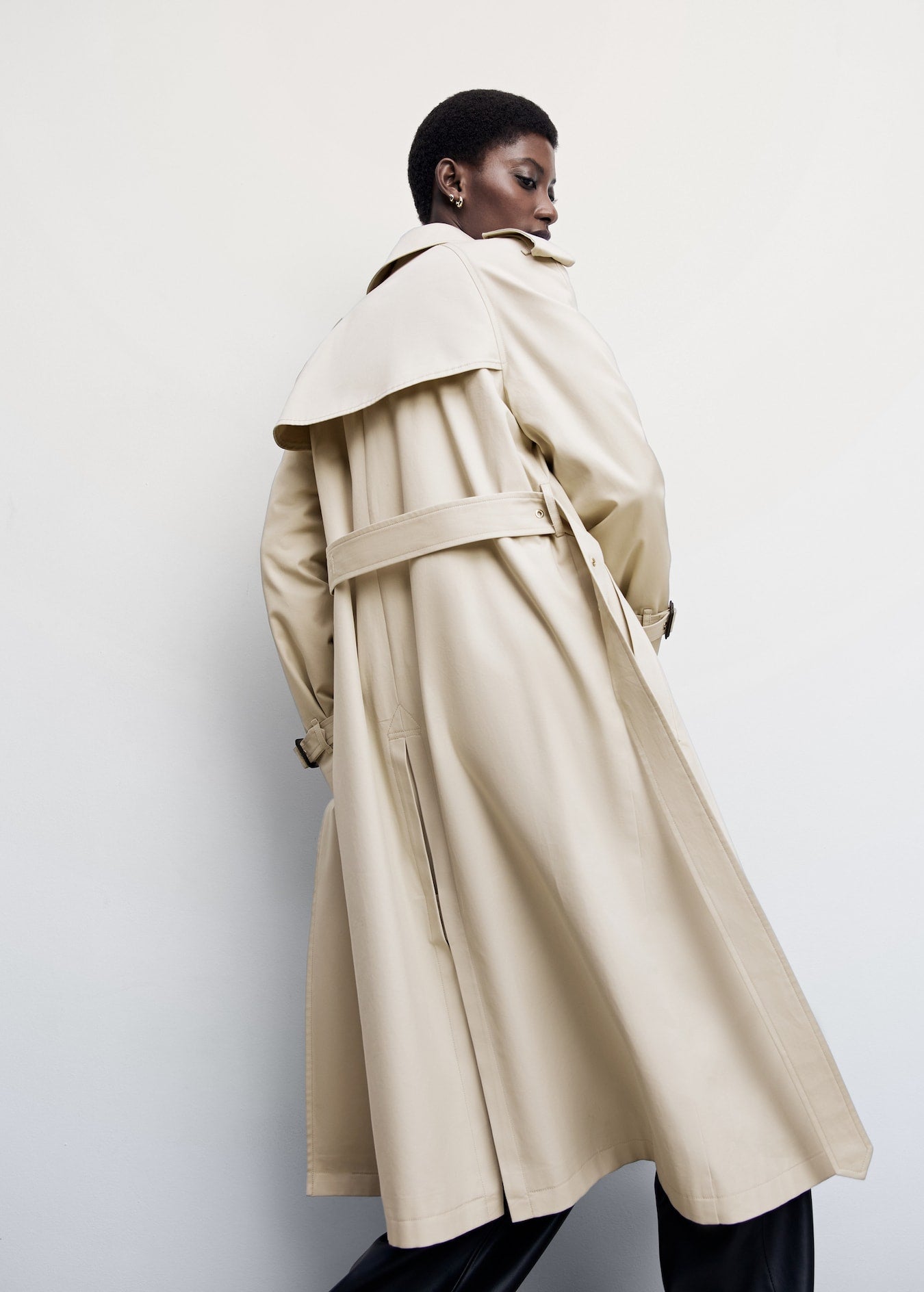 MANGO Trench Coat with Belt - Size M